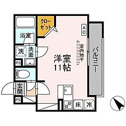 D'Bless鶴見市場 ワンルームの間取図画像