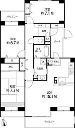 T`sgarden西寺尾D 3LDKの間取図画像