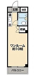 ベルヴュ日吉 ワンルームの間取図画像