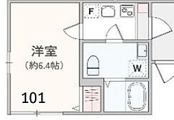 アザーレ・パッシオ上大岡 1Kの間取図画像