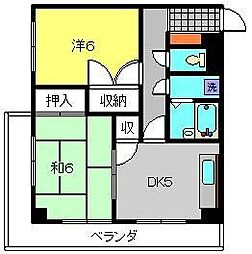 深谷ビル 2DKの間取図画像