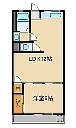 安田ビル 1LDKの間取図画像