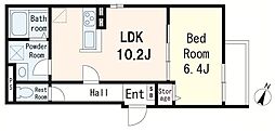 Fleur 1LDKの間取図画像