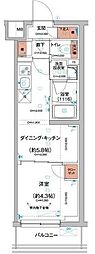 ハーモニーレジデンス羽田天空橋 1DKの間取図画像