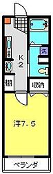 ルミエールマツダ 1Kの間取図画像