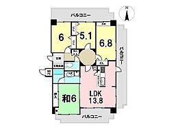 ライオンズマンション首里桃原 4LDKの間取図画像