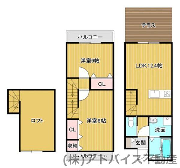 福岡県筑後市大字和泉(賃貸アパート2LDK・1階・62.79㎡)の写真 その2