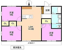 クレスト中御所  ｜ 長野県長野市中御所４丁目（賃貸アパート3LDK・2階・69.56㎡） その2