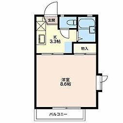 レーベン美里Ｃ 1階1Kの間取り
