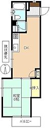 七瀬中町ホームズ 1DKの間取図画像