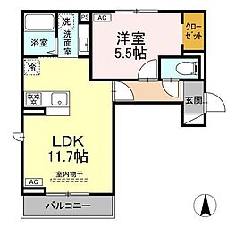 トリシア三輪 1LDKの間取図画像