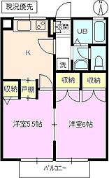 フォースアベニュー和田B 2Kの間取図画像