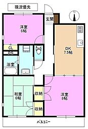 テルミニ21 3DKの間取図画像