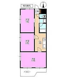 アシスト長野マンション3 3DKの間取図画像