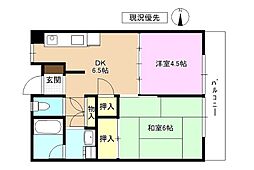 ハイツ柳町 2DKの間取図画像