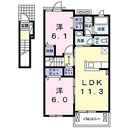 プリンセッサF 2LDKの間取図画像