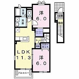 ソレアードM.R 2LDKの間取図画像