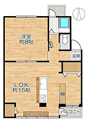 五位ノ池南ビル2号棟 1LDKの間取図画像