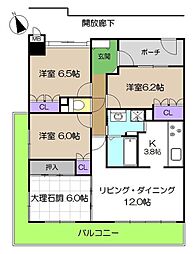 サーパス新田 4LDKの間取図画像