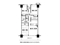 アルファステイツ桟橋通り3 3SLDKの間取図画像