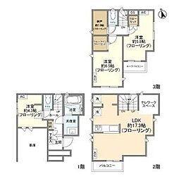 都電荒川線 荒川二丁目駅 徒歩8分の賃貸一戸建て 1階3SLDKの間取り