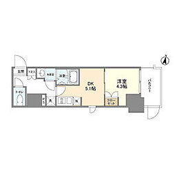 京成押上線 八広駅 徒歩6分の賃貸マンション 9階1DKの間取り