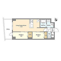 アルファコート曳舟2 2LDKの間取図画像