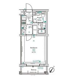 ヴァレッシア曳舟アンベリール 1Kの間取図画像
