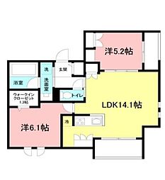 東京メトロ日比谷線 入谷駅 徒歩7分の賃貸マンション 4階2LDKの間取り