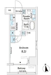 Belle Vue 浅草橋 5階1Kの間取り