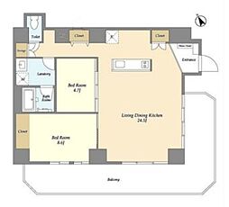 PATH浅草 2LDKの間取図画像