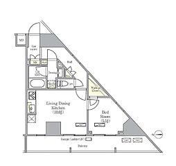 グラシアプレイス曳舟 1LDKの間取図画像