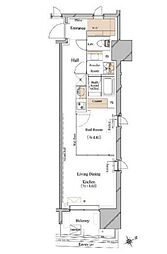 ブランシエスタ浅草蔵前 1LDKの間取図画像