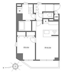 MAXIVASAKUSA 1LDKの間取図画像