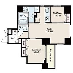 S-RESIDENCE押上epure 1LDKの間取図画像