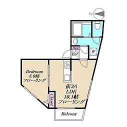 エテルノ亀有 仮) 1LDKの間取図画像