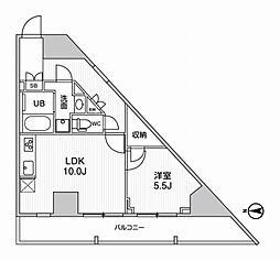 グラシアプレイス曳舟 1LDKの間取図画像