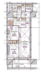 ブランシエスタ浅草蔵前 2LDKの間取図画像