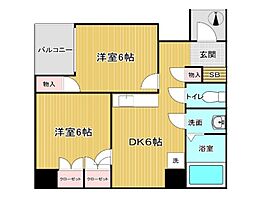 ドリームハイツ浅草 2DKの間取図画像