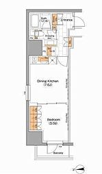 ザ・パークハビオ上野 1DKの間取図画像
