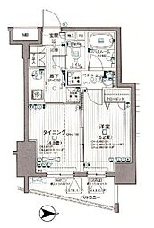日神デュオステージ浅草国際通り 2Kの間取図画像