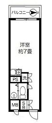 レジデンス上野 ワンルームの間取図画像