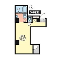 BloomTowerUeno ワンルームの間取図画像