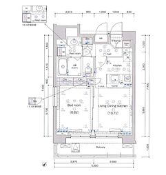 ARTESSIMOTORRANZA 1LDKの間取図画像