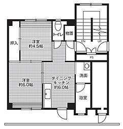 ビレッジハウス雲州平田2号棟 1階2DKの間取り