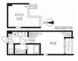 ハーモニーテラス姫宮町 1Kの間取図画像