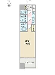 ヴィルクレア桜山 1Kの間取図画像