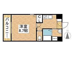 丹下キアーロ 1Kの間取図画像