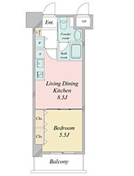 プラウランド堀田 1LDKの間取図画像