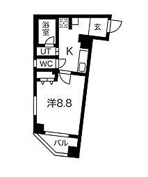 アールズコート新瑞橋駅前 1Kの間取図画像